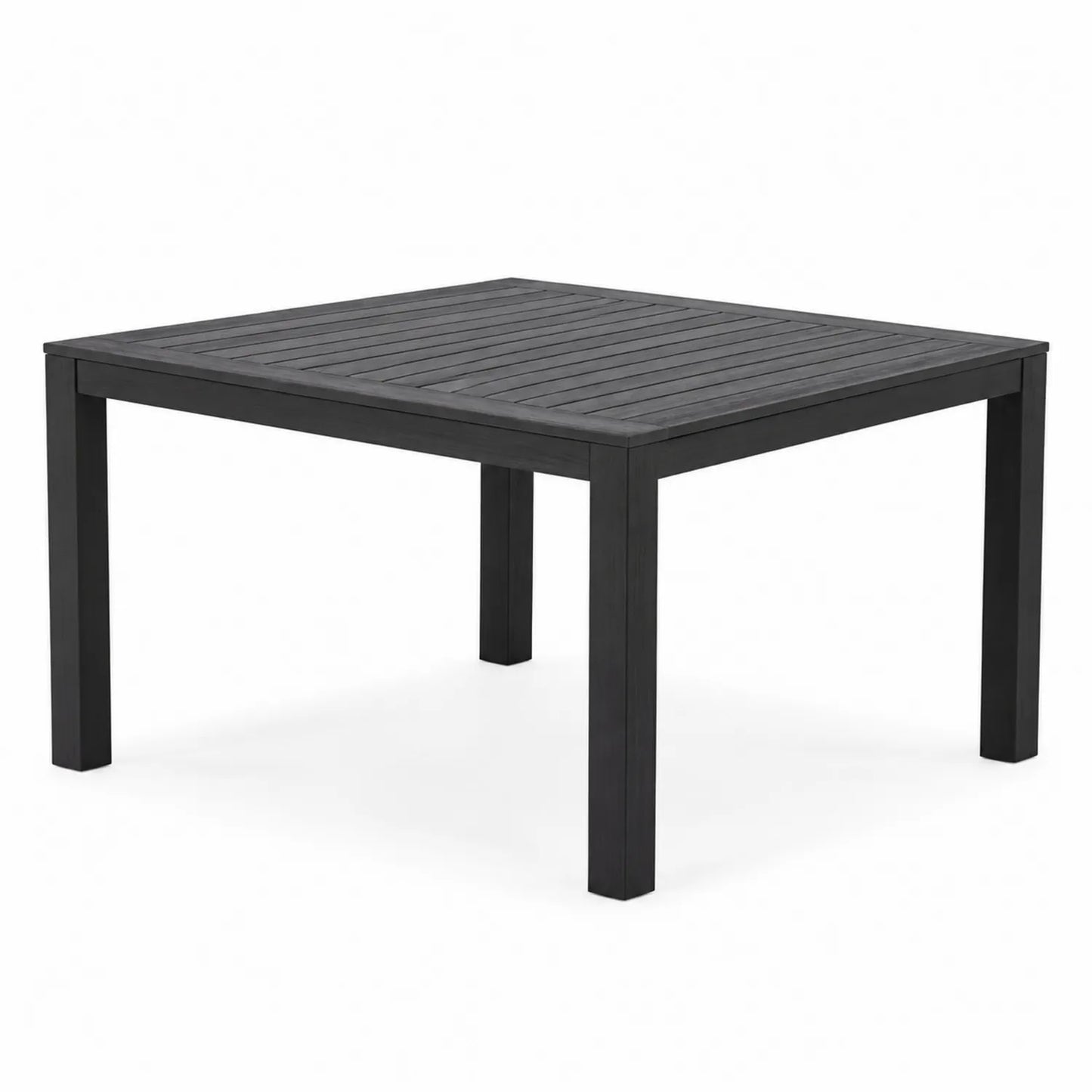 Table carrée extérieure en aluminium noir 90x90x75 cm