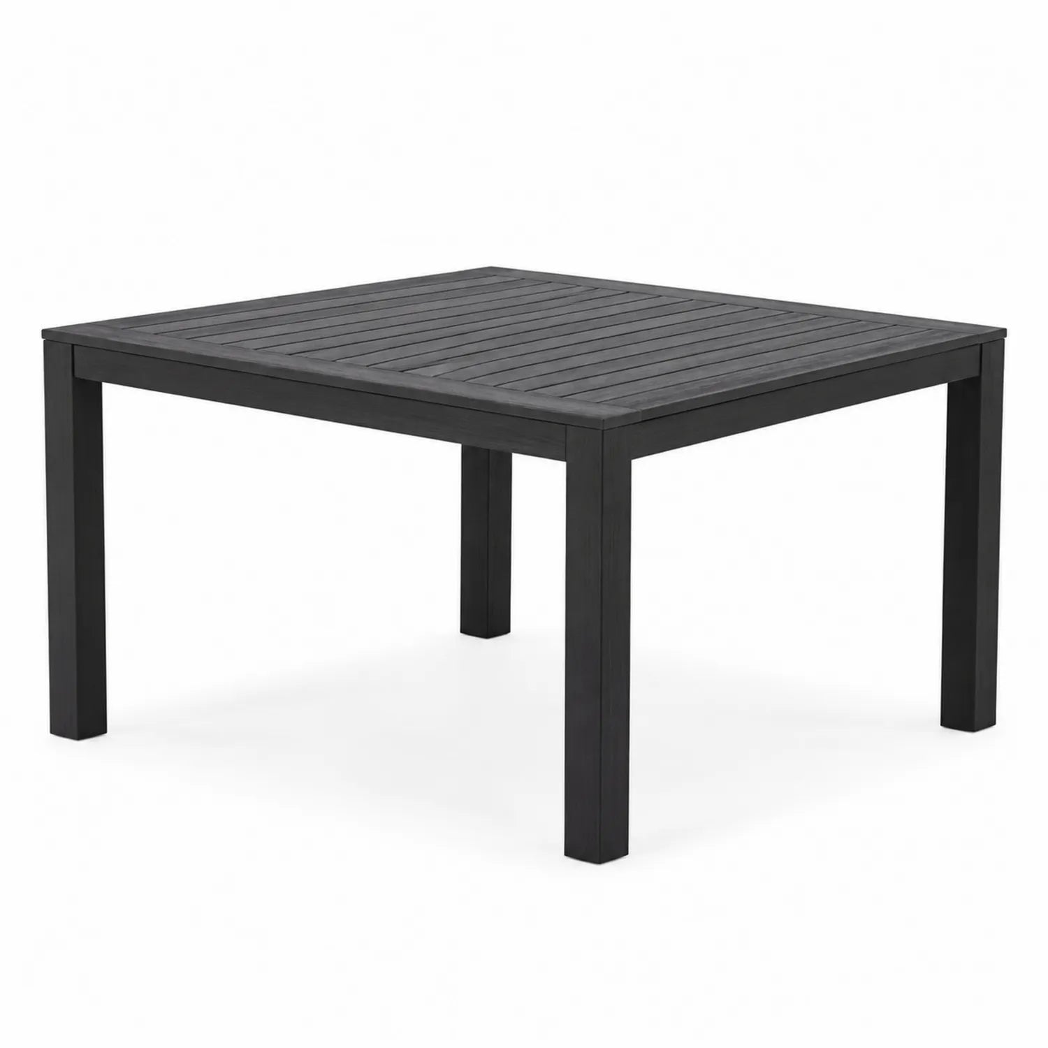 Table carrée extérieure en aluminium noir 90x90x75 cm