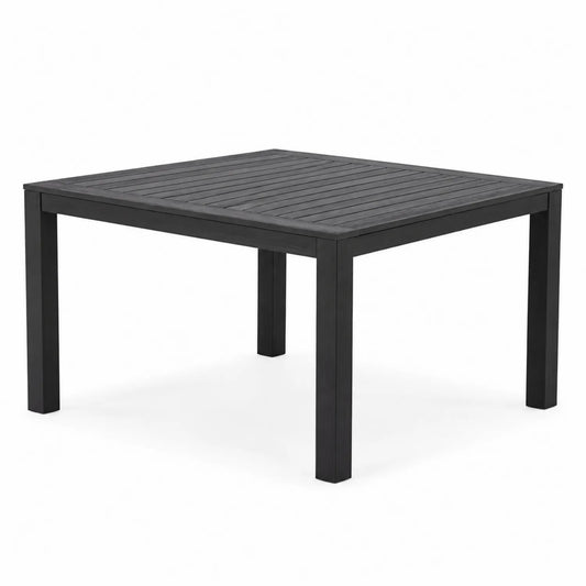 Table carrée extérieure en aluminium noir 90x90x75 cm
