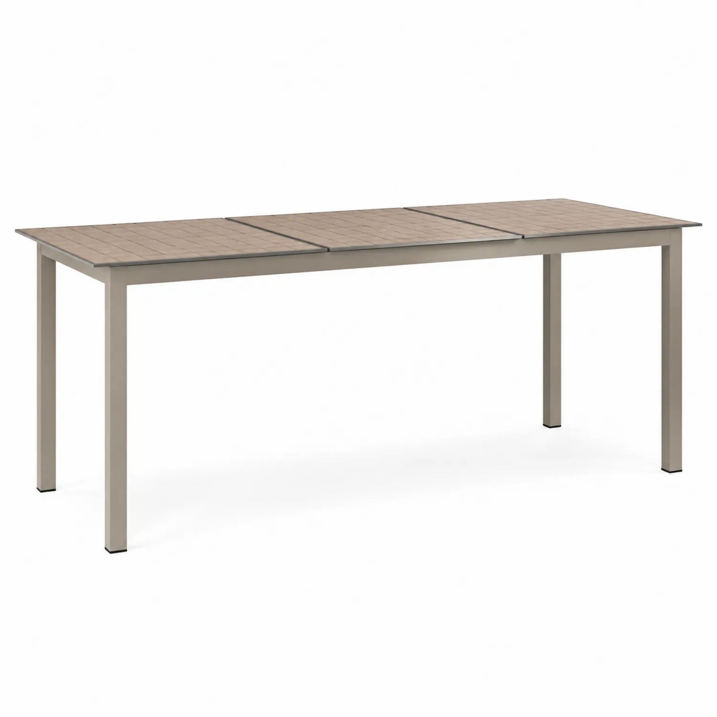 Table à manger extérieure extensible en aluminium et bois 200x100 cm