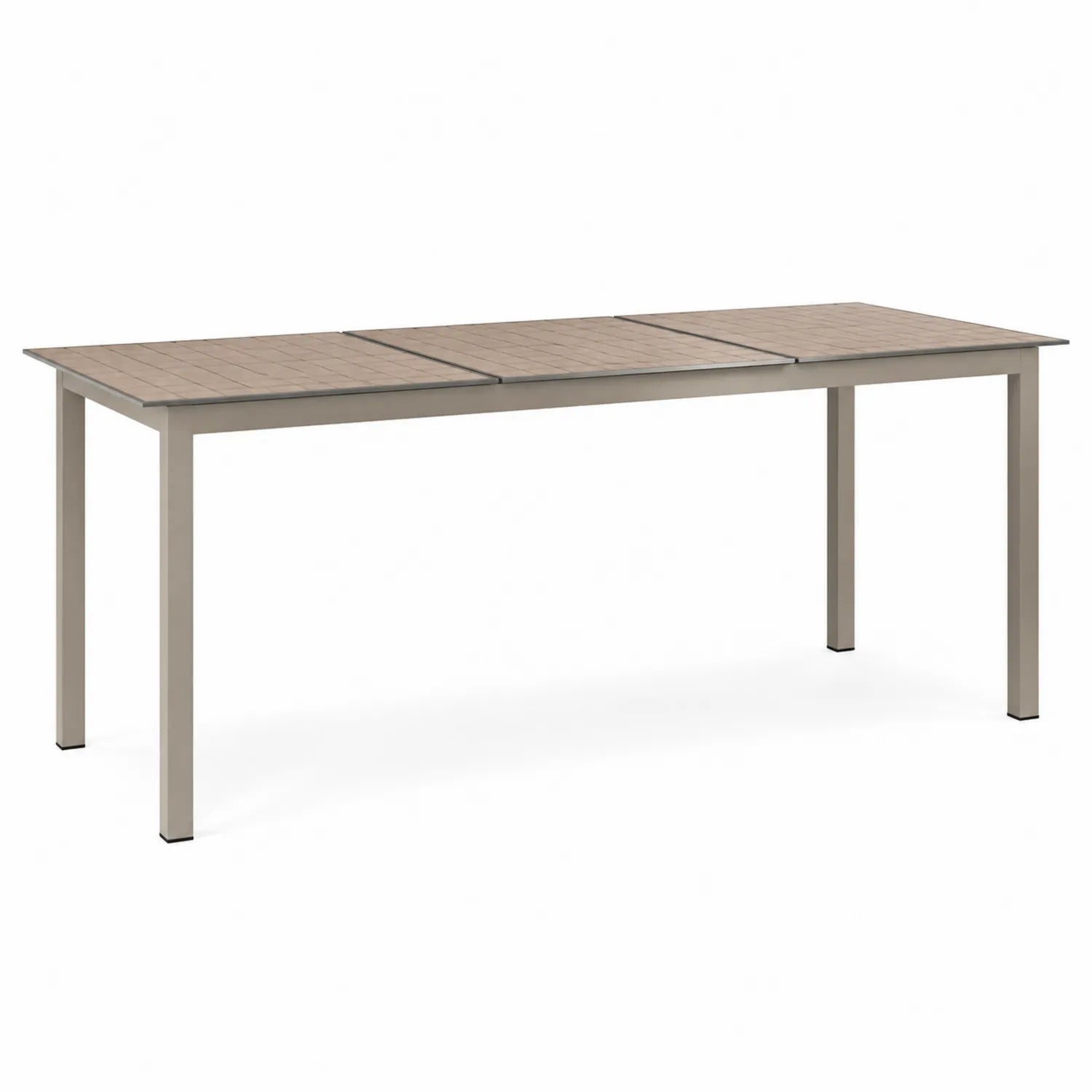 Table à manger extérieure extensible en aluminium et bois 200x100 cm