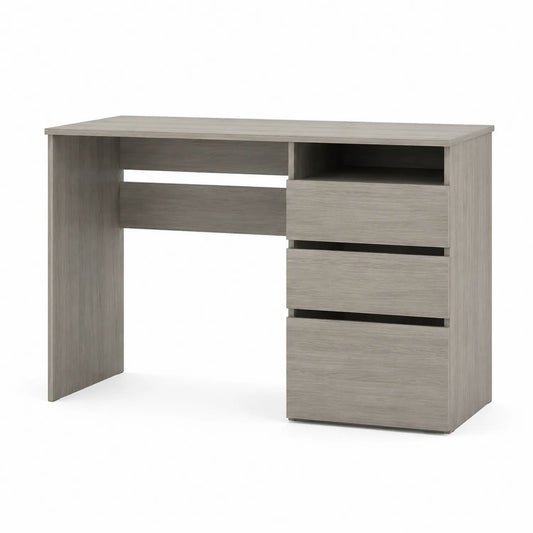 Bureau en bois avec trois tiroirs Gris 120x50x75 cm