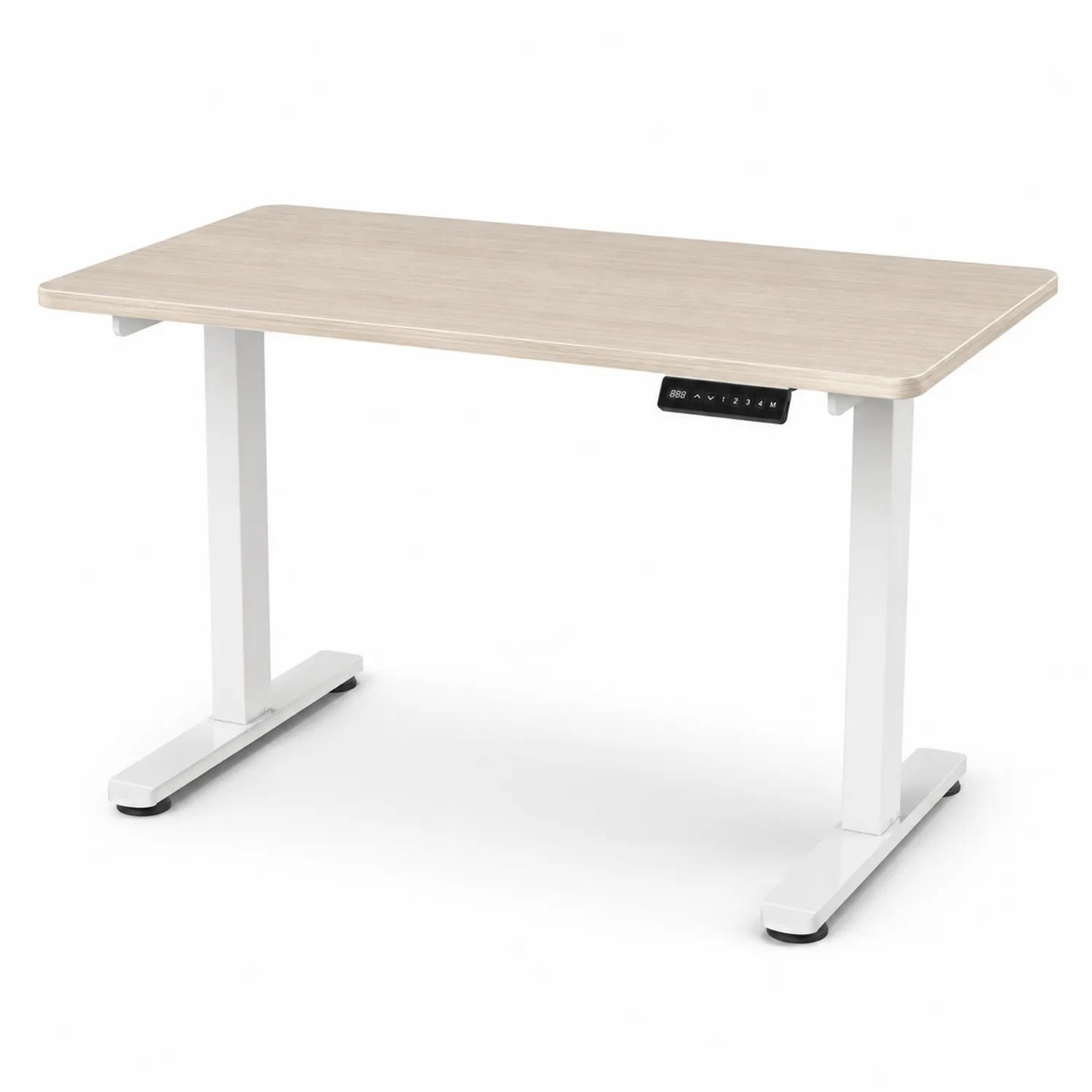 Bureau réglable en hauteur avec plateau en bois, blanc, 120cm x 60cm