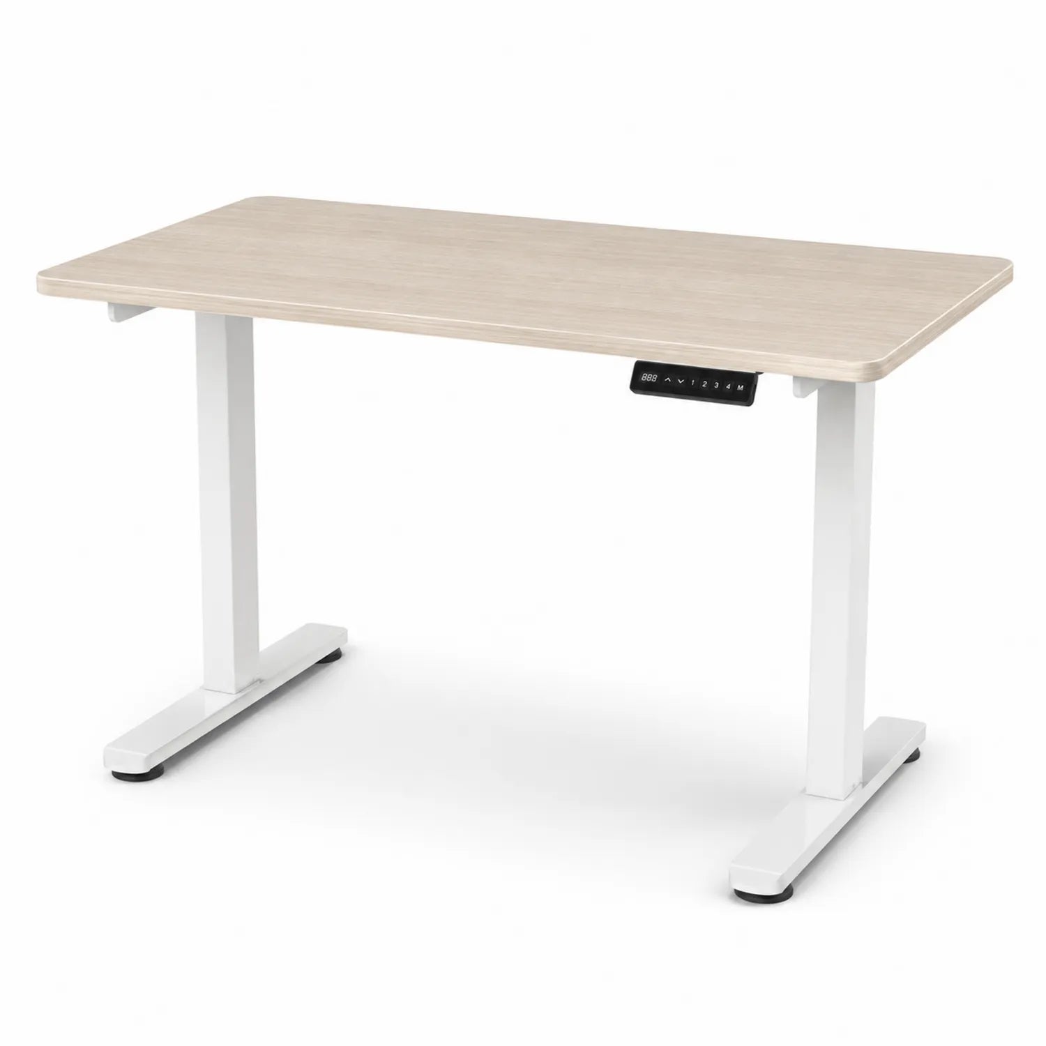 Bureau réglable en hauteur avec plateau en bois, blanc, 120cm x 60cm