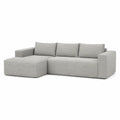 Canapé d'angle en tissu gris avec accoudoir gauche 250x150x85 cm