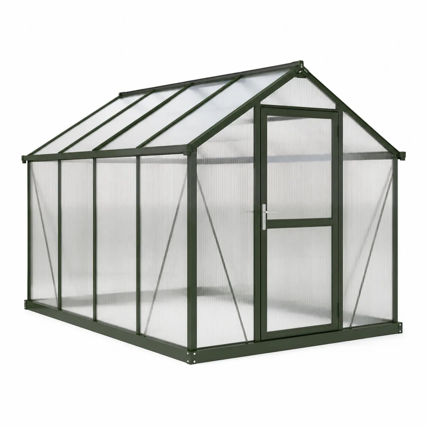 Serre de jardin en polycarbonate et aluminium vert 190x185x195 cm