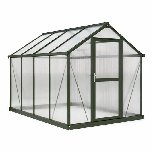 Serre de jardin en polycarbonate et aluminium vert 190x185x195 cm