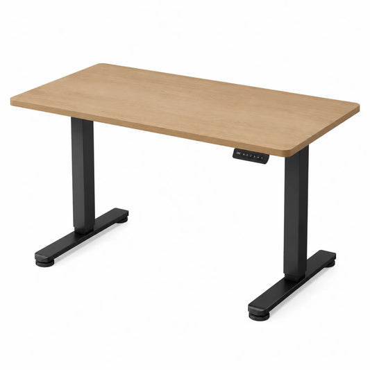 Bureau réglable en hauteur bois métal noir 120x60x70-120 cm